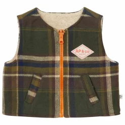 Sale Arsène et Les Pipelettes Veste Réversible Gianni | Vert forêt