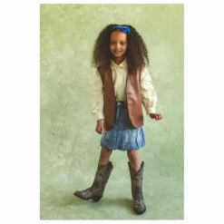 Hot Fille Garçon Veste Sans Manches Can't Touch This Cuir Nappa | Noisette
