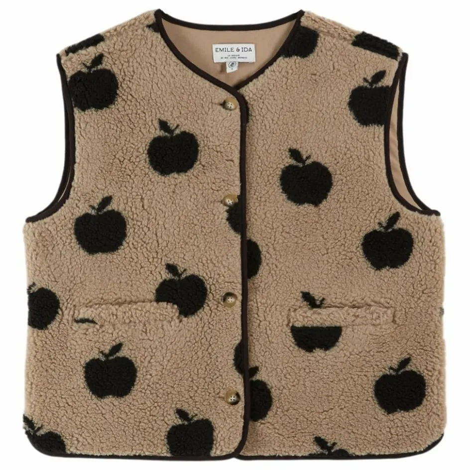 Outlet Emile et Ida Veste Sans Manches Cassis Pomme | Beige