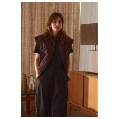 Marlot Paris Veste Sans Manches Charlie Léopard Double Gaze de Coton - Collection Femme | Chocolat