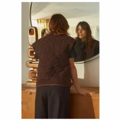 Marlot Paris Veste Sans Manches Charlie Léopard Double Gaze de Coton - Collection Femme | Chocolat
