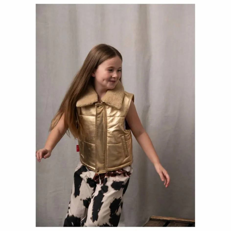 Enfant Fille Garçon Manteaux, Blousons|Manteaux, Blousons*Veste Sans Manches Col Sherpa Métallisée |