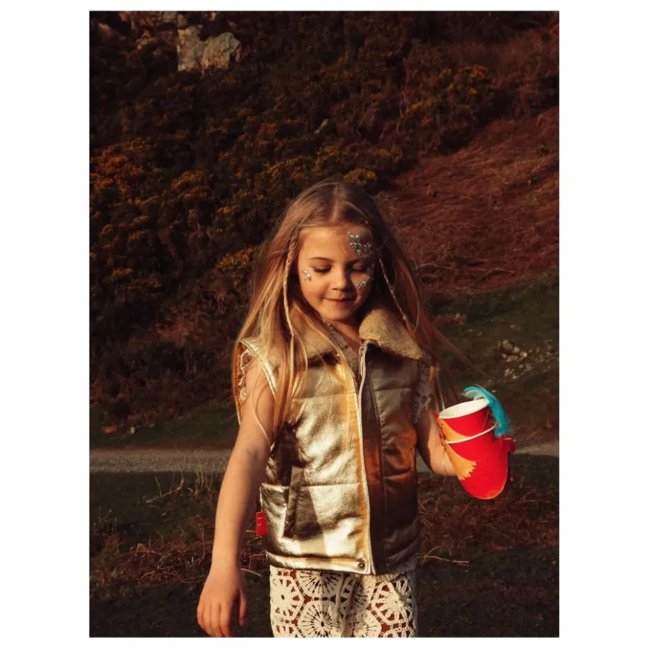 Enfant Fille Garçon Manteaux, Blousons|Manteaux, Blousons*Veste Sans Manches Col Sherpa Métallisée |