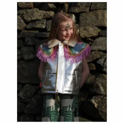 Best Fille Garçon Veste Sans Manches Col Sherpa Métallisée | Argenté