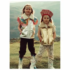 Best Fille Garçon Veste Sans Manches Col Sherpa Métallisée | Argenté