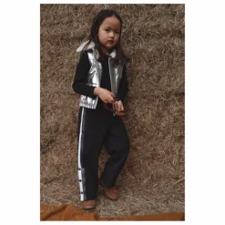 Best Fille Garçon Veste Sans Manches Col Sherpa Métallisée | Argenté