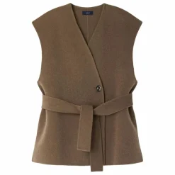 Outlet Soeur Veste Sans Manches Evasion Laine | Beige foncé