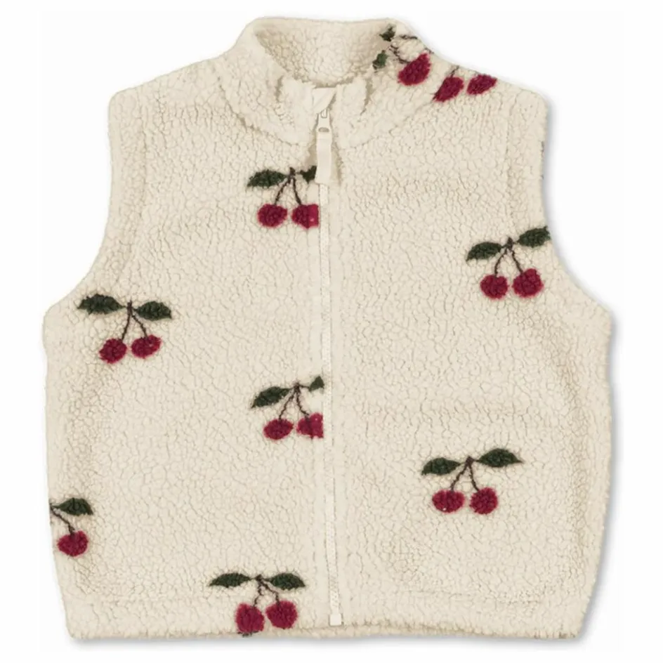 Enfant Konges Sløjd Manteaux, Blousons|Manteaux, Blousons, Pilotes*Veste Sans Manches Façon Sherpa Jody Cerises Fibres Recyclées |