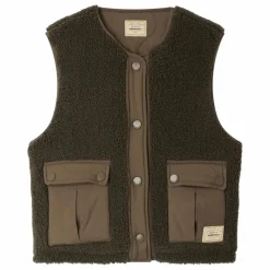 Outlet Bonpoint Veste Sans Manches Façon Sherpa Junior | Vert foncé