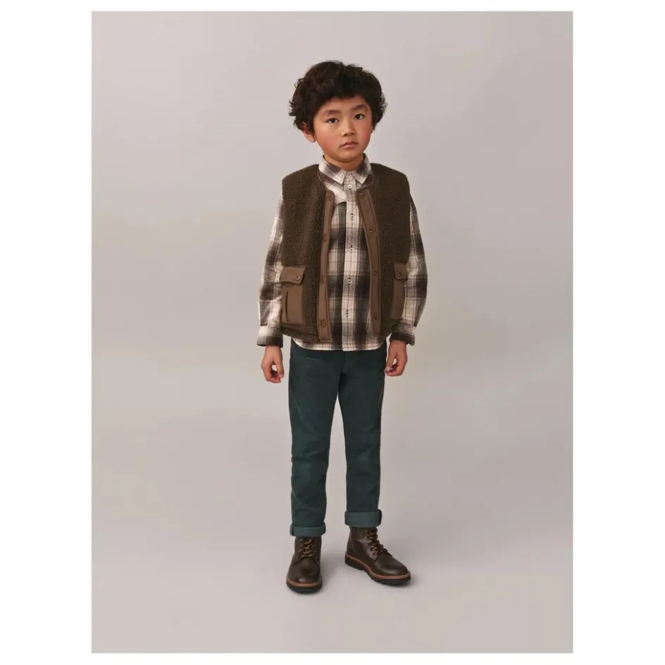Outlet Bonpoint Veste Sans Manches Façon Sherpa Junior | Vert foncé