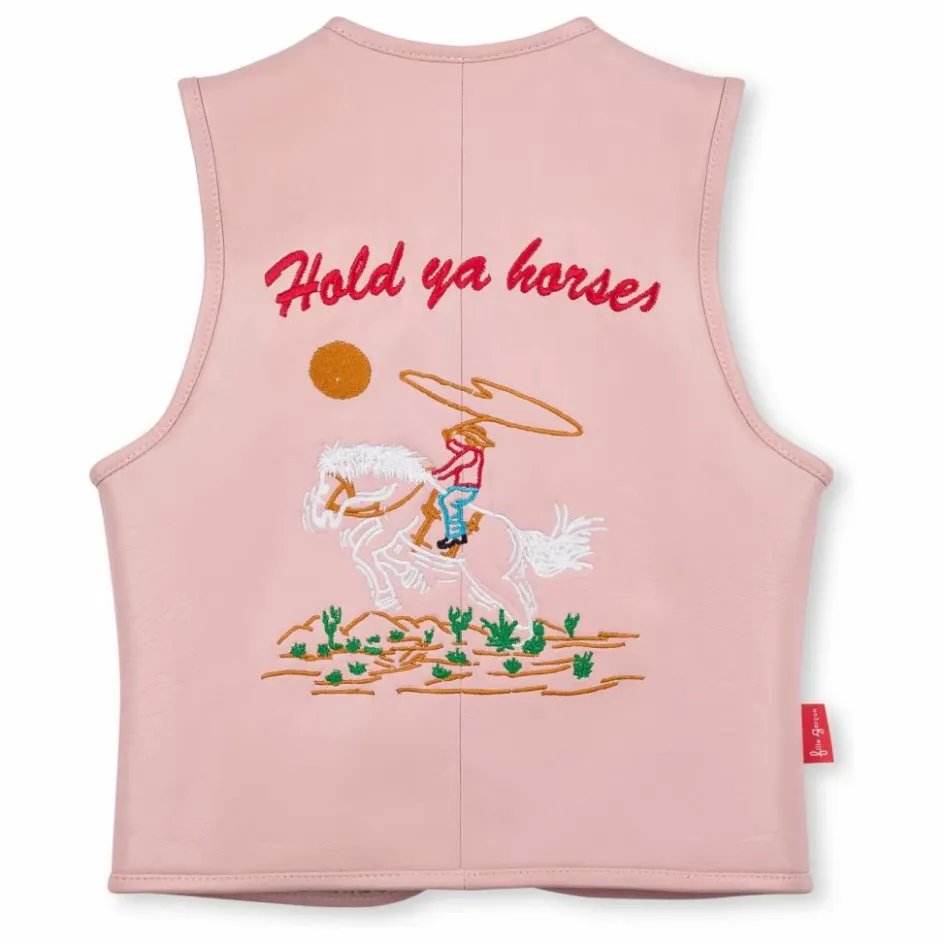 Enfant Fille Garçon Manteaux, Blousons*Veste Sans Manches Hold Ya Horses Cuir Nappa |
