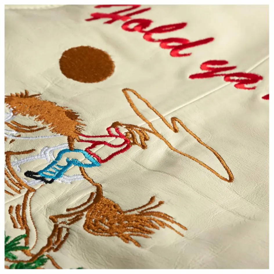 Sale Fille Garçon Veste Sans Manches Hold Ya Horses Cuir Nappa | Crème