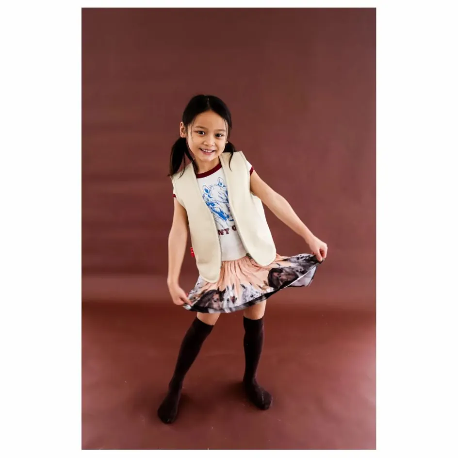 Sale Fille Garçon Veste Sans Manches Hold Ya Horses Cuir Nappa | Crème