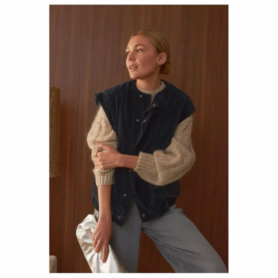 Marlot Paris Veste Sans Manches Joanne Velours - Collection Femme ||Femme Vestes, Blousons
