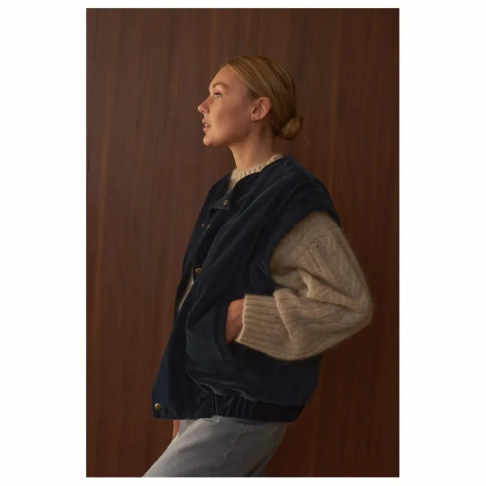 Marlot Paris Veste Sans Manches Joanne Velours - Collection Femme ||Femme Vestes, Blousons