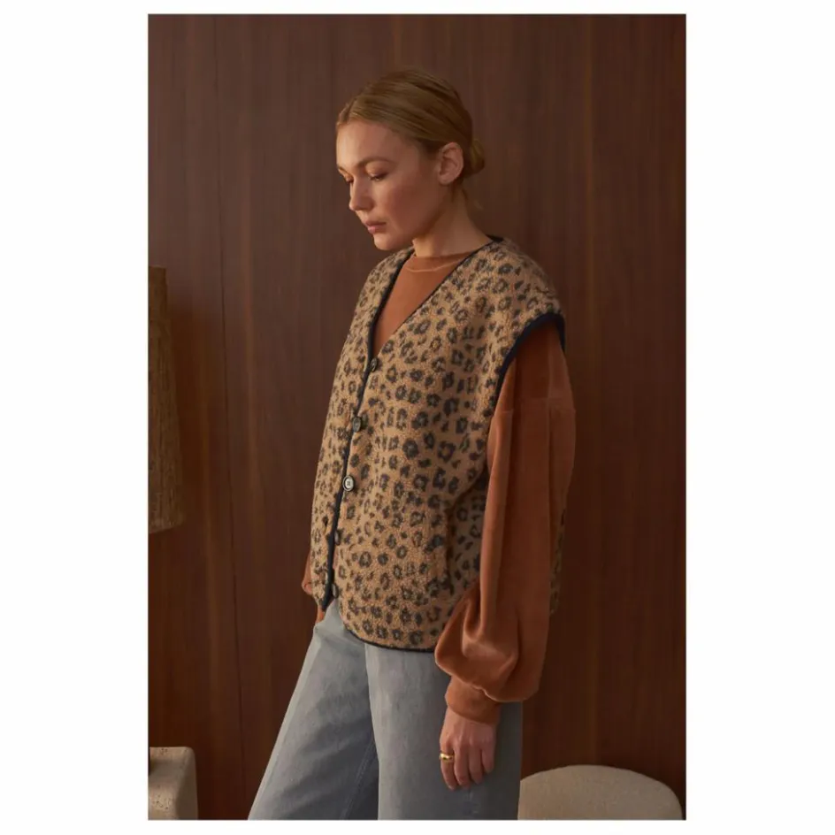 Sale Veste Sans Manches Néo Léopard - Collection Femme | Femme Vestes, Blousons