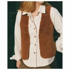Outlet ILDA'S sheep Veste Sans Manches Peau Lainée Mérinos | Marron