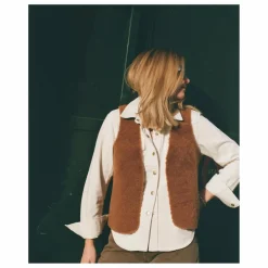 Outlet ILDA'S sheep Veste Sans Manches Peau Lainée Mérinos | Marron