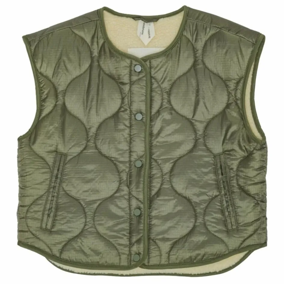 Best brunobruno nation Veste Sans Manches Réversible Molly Fibres Recyclées | Vert kaki