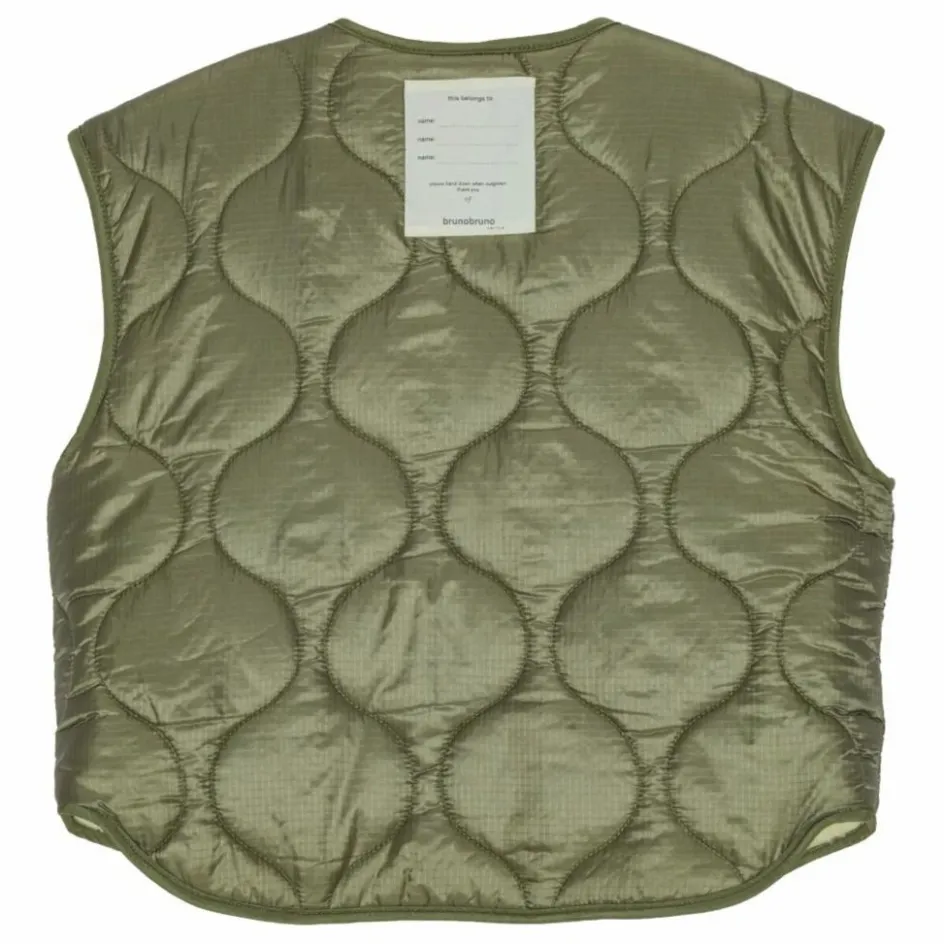 Best brunobruno nation Veste Sans Manches Réversible Molly Fibres Recyclées | Vert kaki