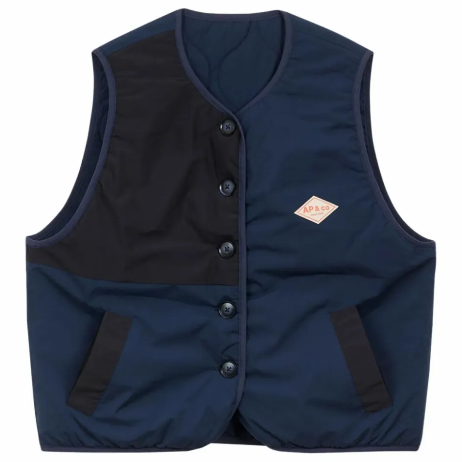 Hot a.p Veste Sans Manches Réversible Georgina | Bleu marine