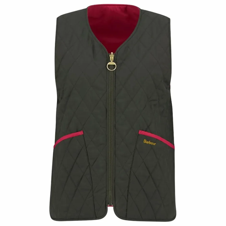 Online Barbour Veste Sans Manches Réversible My | Vert foncé