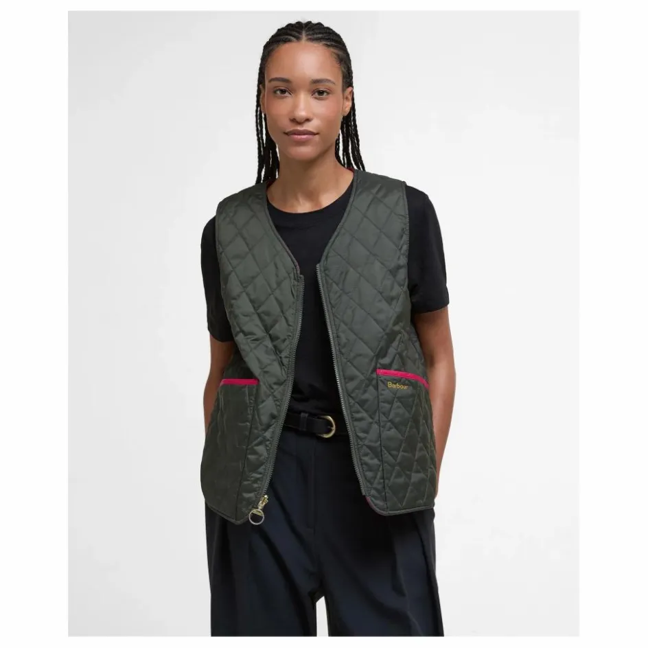Online Barbour Veste Sans Manches Réversible My | Vert foncé