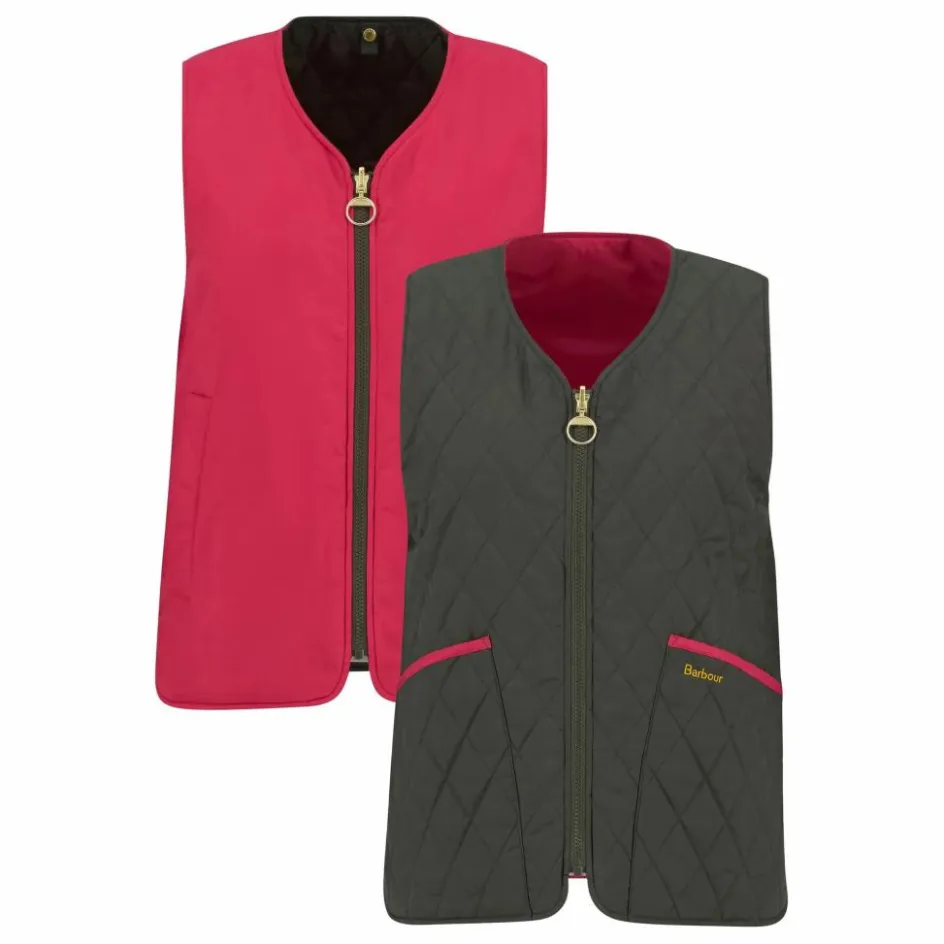 Online Barbour Veste Sans Manches Réversible My | Vert foncé