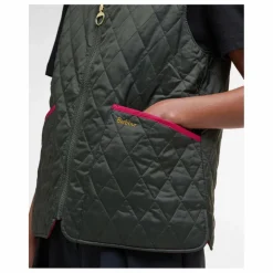 Online Barbour Veste Sans Manches Réversible My | Vert foncé