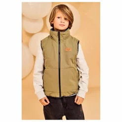 Discount AO76 Veste Sans Manches Réversible Façon Sherpa Teddy | Vert olive
