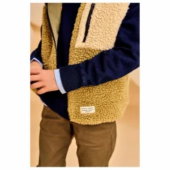 Discount AO76 Veste Sans Manches Réversible Façon Sherpa Teddy | Vert olive