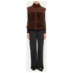 Outlet Ulla Johnson Veste Sans Manches Tariet Teddy | Bordeaux