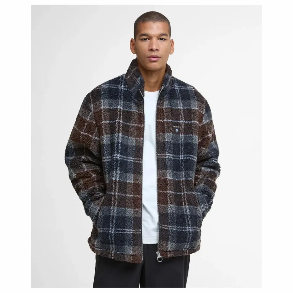 New Barbour Veste Tartan Zippée | Bleu nuit