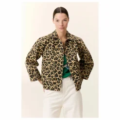 Hot Leon & Harper Veste Vincy Leopard Coton Bio | Beige