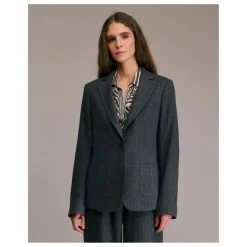 Clearance Diega Veste Vorado Rayée Laine | Gris
