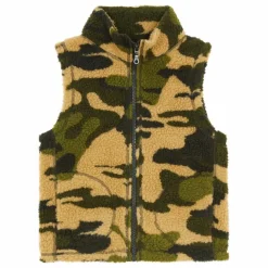 Clearance Hundred Pieces Veste Zippée sans manches Sherpa | Vert kaki