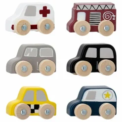 Bloomingville Mini Voitures Avin en bois - set de 6 Multicolore