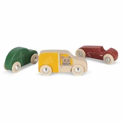 Clearance Konges Sløjd Voitures en bois FSC - Set de 9 Multicolore
