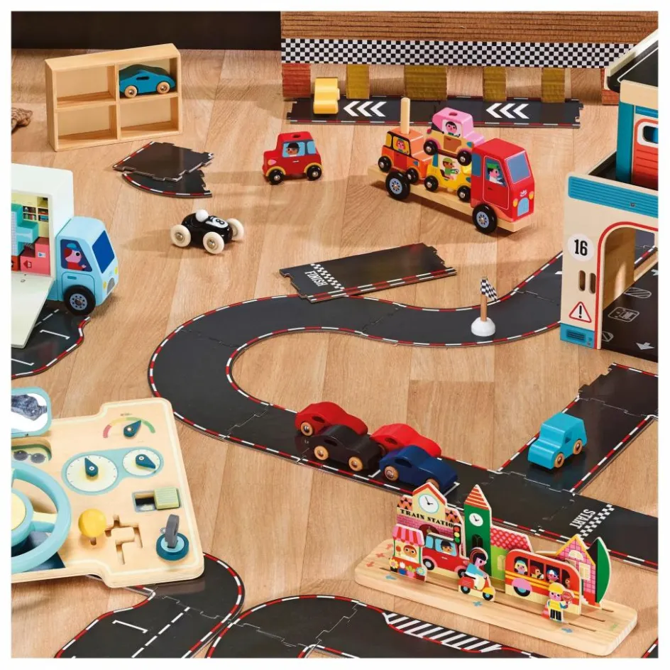 Vilac Voitures Super Cars - Set de 4| Garages, Circuits