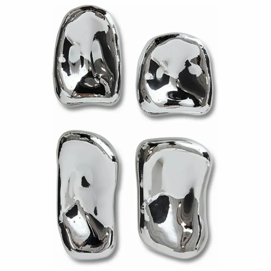 Sale HKliving Wall-art en verre - Set de 4 | Chromé